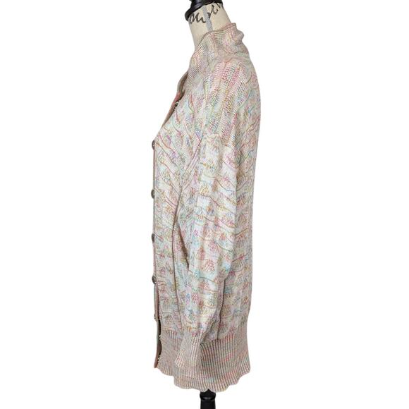 Anthropologie Lia Molly Dolman Sleeve Cardigan Sweater Rainbow Size Small - Picture 4 of 15